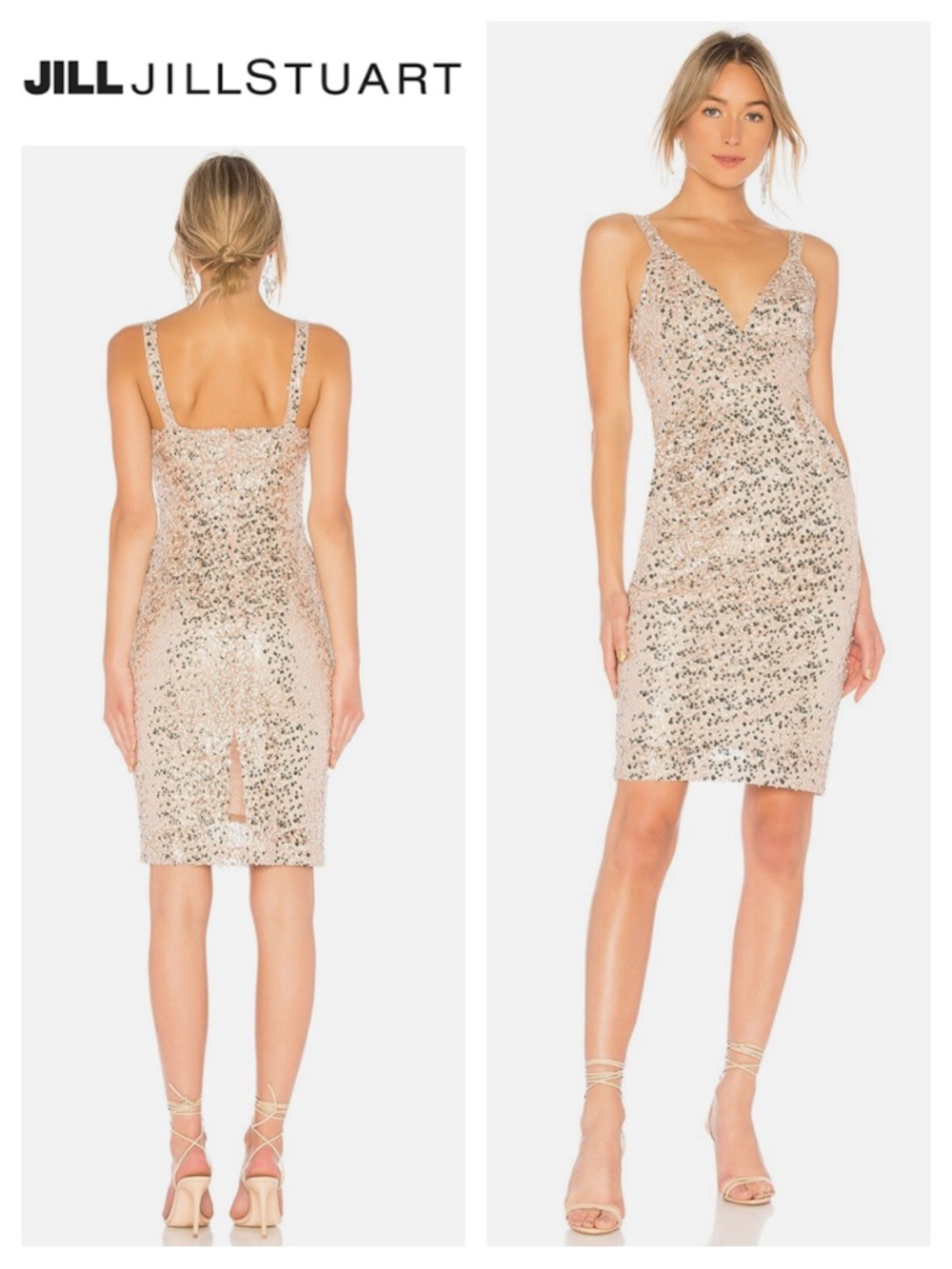 JILL Jill Stuart Sequin Sheath Midi Dress